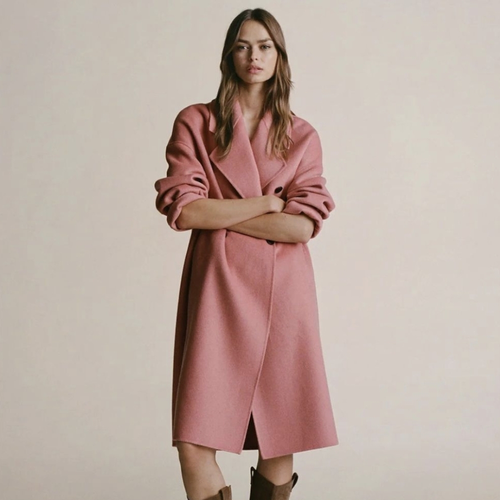 SOLD Pink wool coat - Mango